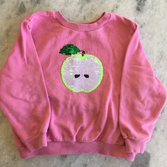 H&M Sequin Apple Sweatshirt - Picture 1 of 7